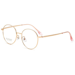 KatKani Retro Ultra-Light Pure Titanium Optical Prescription Myopia Eyeglasses Frame For Men And Women Round Glasses frame 32249
