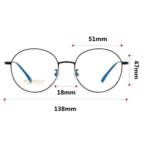 KatKani Retro Ultra-Light Pure Titanium Optical Prescription Myopia Eyeglasses Frame For Men And Women Round Glasses frame 32249