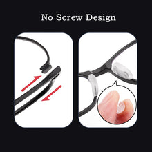 Load image into Gallery viewer, KatKani Ultralight Tungsten Titanium Plastic Steel Screwless Spectacle Frame Removable Comfortable Prescription Glasses K8601