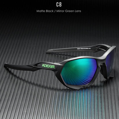 Kdeam  TOURING Men's Polarized Sunglasses Uniquely Shaped Unisex Goggles UV400 Polarized Mirror Lens