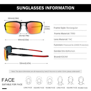 Kdeam TR90 Outdoor Polarized Sunglasses Men and Women brand Greenand Red Mirror sports Goggles Driving eyewear UV400 shades