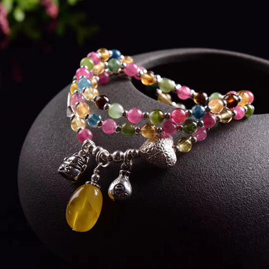 Kehribar 2018 New Silver, S925, Pure Jewelry, Fashion Lady, Original Design, Hand Made With String Of Tourmaline.