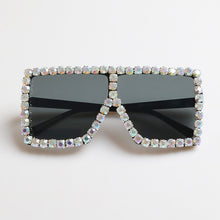 Load image into Gallery viewer, KeiKeSweet Brand Designer Crystal Oversized Sunglasses Women Mirror Big Rhinestone Rays Shades Sun Glasses Lady Diamond