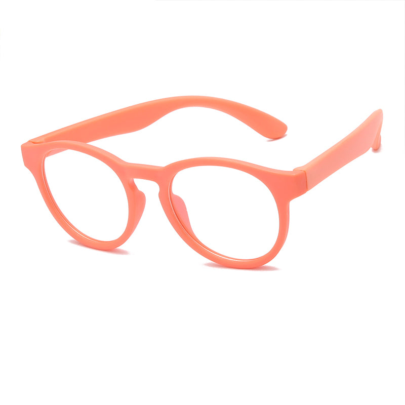 Kids Anti Blue Light Glasses Frame Children TR90 Silicone Optical Glasses Boy Girl Flexible Round Eyeglasses Protective Orange
