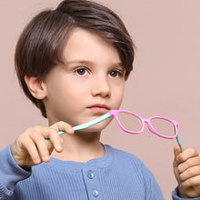 Carica l&#39;immagine nel visualizzatore di Gallery, Occhiali per bambini per bambini Occhiali quadrati anti luce blu per ragazze ragazzo Occhiali per computer Telaio riflettente con blocco UV400 Occhiali 8142 