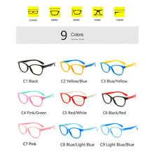 Carica l&#39;immagine nel visualizzatore di Gallery, Occhiali per bambini per bambini Occhiali quadrati anti luce blu per ragazze ragazzo Occhiali per computer Telaio riflettente con blocco UV400 Occhiali 8142 