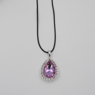 Collana per bambini, ragazze, donne, principessa Sofia, la prima catena, in acciaio inossidabile, con collane con ciondolo con amuleto a goccia viola 