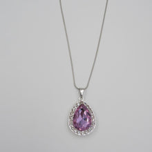 Carica l&#39;immagine nel visualizzatore di Gallery, Collana per bambini, ragazze, donne, principessa Sofia, la prima catena, in acciaio inossidabile, con collane con ciondolo con amuleto a goccia viola 