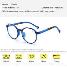 Carica l&#39;immagine nel visualizzatore di Gallery, Kids Glasses Anti Computer Blue Laser Fatigue Boys Girls Clear Glasses TR90 Optical Frame Children Eyewear  8305