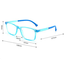 Carica l&#39;immagine nel visualizzatore di Gallery, Occhiali per bambini Anti luce blu Ragazzi Ragazze Occhiali quadrati che bloccano la luce blu Occhiali da vista ultraleggeri TR90 Occhiali UV400 8500 