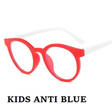 Kids Optical Glasses Children Safe Eyeglasses Plain Mirror Silicone Anti-blue Light Goggles Eyewear Frame Round Glass Frame