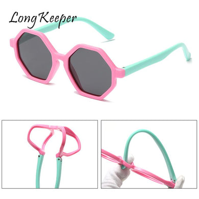 Kids Polarized Sunglasses Vintage Children Hexagon Sun Glasses Silicone Flexible Boys Girls Irregular Eyewear Uv400 Gafas De Sol