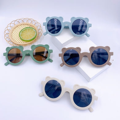 Kids Round Cute Cartoon Sunglasses Boys Girls Bear Shape Lovely Sun Glasses Children Baby Shades Sun UV Protection Glasses UV400