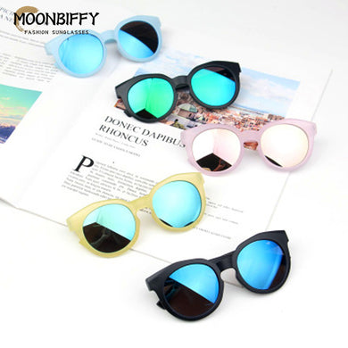 Kids Sunglasses Colorful Reflective Mirror Boys Girls Children Classic Retro Cute Sun Glasses Round Eyewear UV400