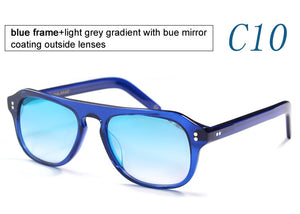 Kingsman Sunglasses Frame Mens  Pilot Sunglasses Handmade Acetate Driving Shades Mirror Coating UV Protection Sunglasses