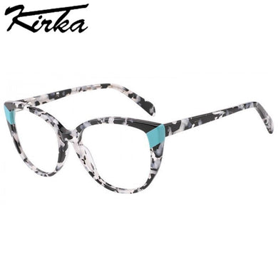 Kirka Cat Eye Woman Glasses Frames Lady Myopia/Reading Eyeglasses Frame Optical Prescription with Clear Lens Design