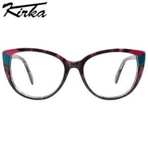 Kirka Cat Eye Woman Glasses Frames Lady Myopia/Reading Eyeglasses Frame Optical Prescription with Clear Lens Design