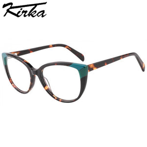 Kirka Cat Eye Woman Glasses Frames Lady Myopia/Reading Eyeglasses Frame Optical Prescription with Clear Lens Design