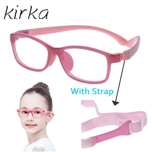 Kirka Kid Glasses Frame TR90 Flexible Spectacles Frame Optical Children Black Glasses Boys Girls Eyewear Sport Eyeglasses Myopia