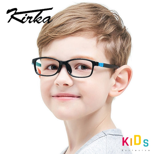 Kirka Kid Glasses Frame TR90 Flexible Spectacles Frame Optical Children Black Glasses Boys Girls Eyewear Sport Eyeglasses Myopia