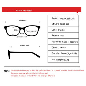Kirka Kid Glasses Frame TR90 Flexible Spectacles Frame Optical Children Black Glasses Boys Girls Eyewear Sport Eyeglasses Myopia