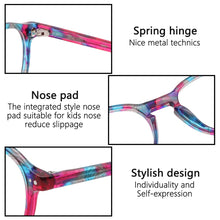 Load image into Gallery viewer, Kirka Kids Glasses Acetate Frames Round Lens Child Optical Eyewear Boys and Girls Myopia/Anti-blue Glasses Frame Floral pattern
