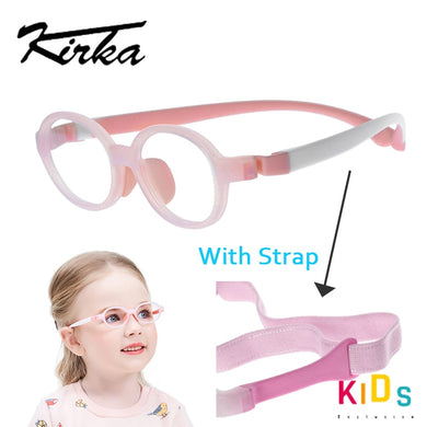 Kirka Optical Children Glasses Frames TR90 Flexible Kids Silicone Glasses Baby Eyeglass Kids Rubber Glasses Pink Unisex