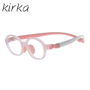 Kirka Optical Children Glasses Frames TR90 Flexible Kids Silicone Glasses Baby Eyeglass Kids Rubber Glasses Pink Unisex