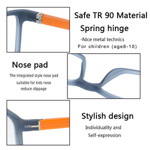 Kirka TR90 Frame Glasses Children Flexible Kids Glasses Optical Eyeglass Frames Square Glasses Children Eyeglasses for 6-10