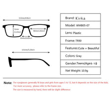 Load image into Gallery viewer, Kirka TR90 Frame Glasses Children Flexible Kids Glasses Optical Eyeglass Frames Square Glasses Children Eyeglasses for 6-10