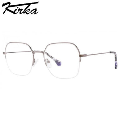 Kirka Woman Metal Glasses Frames Half Rim Eyeglasses for Women Optical Design Myopia Glasses for Man woman Floral Legs