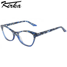 Load image into Gallery viewer, Kirka Women Eyeglasses Frames Lady Computer Glasses Frame Green pattern with Crystal Patchwork Female Eyewear Glasses Clear Lens