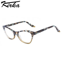 Load image into Gallery viewer, Kirka Women Eyeglasses Frames Lady Computer Glasses Frame Green pattern with Crystal Patchwork Female Eyewear Glasses Clear Lens