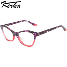 Load image into Gallery viewer, Kirka Women Eyeglasses Frames Lady Computer Glasses Frame Green pattern with Crystal Patchwork Female Eyewear Glasses Clear Lens