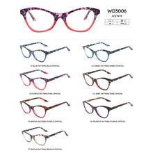 Load image into Gallery viewer, Kirka Women Eyeglasses Frames Lady Computer Glasses Frame Green pattern with Crystal Patchwork Female Eyewear Glasses Clear Lens