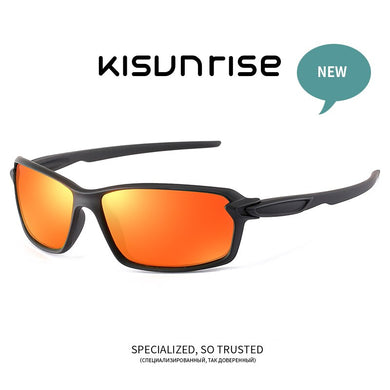 Kisunrise Men Polarized Sport Sunglasses Metal Frame Elastic paint colorful lenses Sun Glasses UV400 KS1104