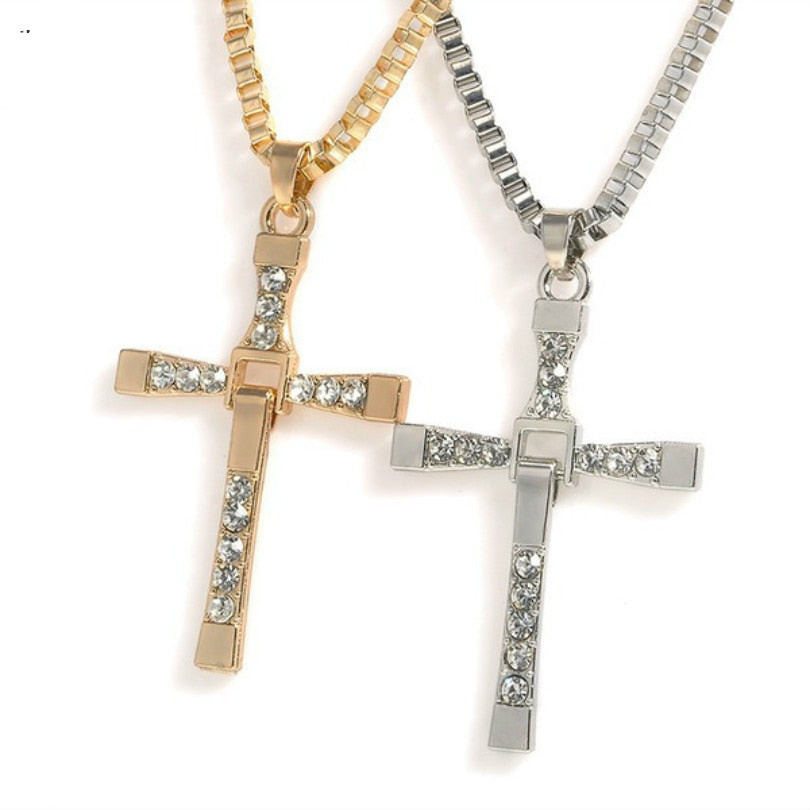 Kolye Promotion Collier Collares European And American Fashion Crystal Cross Men's Necklaces Pendants Maxi Steam Retro Necklace