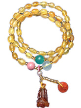 Carica l'immagine nel visualizzatore di Gallery, Fine Jewelry Natural Honey Wax Pendant with Natural Purple Mica Amazon Stone lapis lazuli Grape stone Bracelet