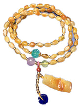 Carica l'immagine nel visualizzatore di Gallery, Fine Jewelry Natural Honey Wax Pendant with Natural Purple Mica Amazon Stone lapis lazuli Grape stone Bracelet
