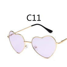 Load image into Gallery viewer, Korea Harajuku Retro Color Sunglasses Transparent Gradient Round Face Love Heart Sunglasses