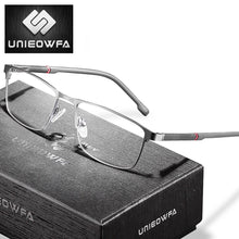 Load image into Gallery viewer, Korea Myopia Optical Eyeglasses Frame Men Custom Prescription Glasses Frame Male Rectangle Stainless Steel Spectacles Frame