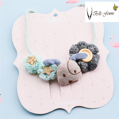 Corea Nuovo tessuto carino fatto a mano Cucciolo di cartone animato Bottone colorato Bambini Bambini Ragazza Collane Accessori di gioielli di moda 