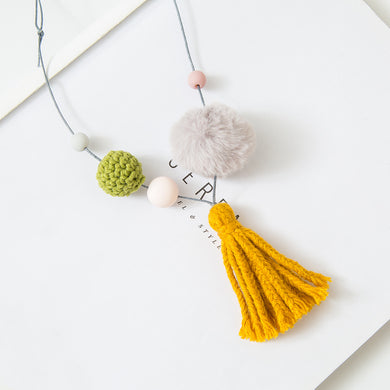 Corea nuovo fatto a mano carino importato panno cartone animato palla perline colorate bambini bambini ragazza collane gioielli di moda accessori 
