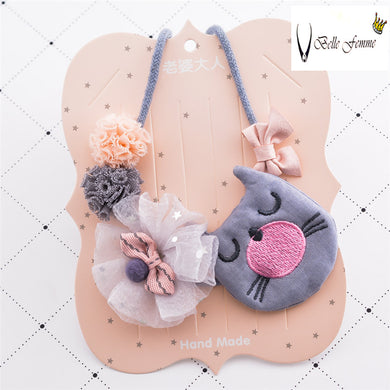Korea New Handmade Cute Imported Cloth Cartoon Bear Yarn Flower Children Kids Girl Necklaces Fashion Jewelry Accessories