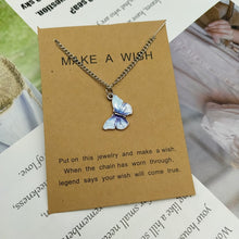 Load image into Gallery viewer, Korean Blue Gradient Butterfly Necklace for Women Girls Silver Color Butterflies Pendant Choker Necklaces Jewelry Gift