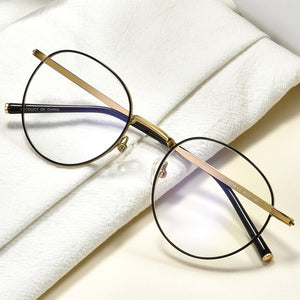 Korean Brand Designer Titanium Retro Round Glasses Frame Men's Women's Eyeglasses Blue light Prescription Gafas Oculos De Grau