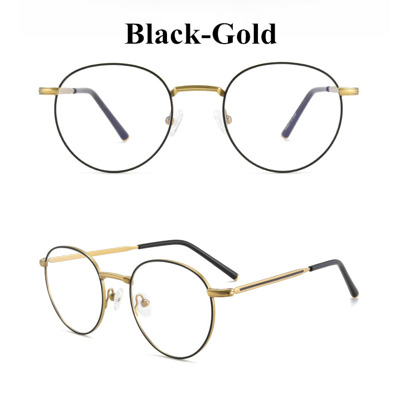 Korean Brand Designer Titanium Retro Round Glasses Frame Men's Women's Eyeglasses Blue light Prescription Gafas Oculos De Grau
