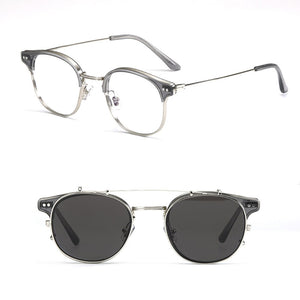 Korean GM Acetate Frames Titanium Eyeglasses Cat-eye Anti-blue Sunglasses Clip Alio Women Men Prescription Lens Original Bag