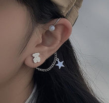 Carica l&#39;immagine nel visualizzatore di Gallery, Gioielli estetici della collana della ragazza dell&#39;acciaio inossidabile del pendente dell&#39;orso di strada del pendente dell&#39;acciaio di titanio della discoteca della terra fredda hip-hop coreana 