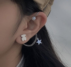 Gioielli estetici della collana della ragazza dell'acciaio inossidabile del pendente dell'orso di strada del pendente dell'acciaio di titanio della discoteca della terra fredda hip-hop coreana 